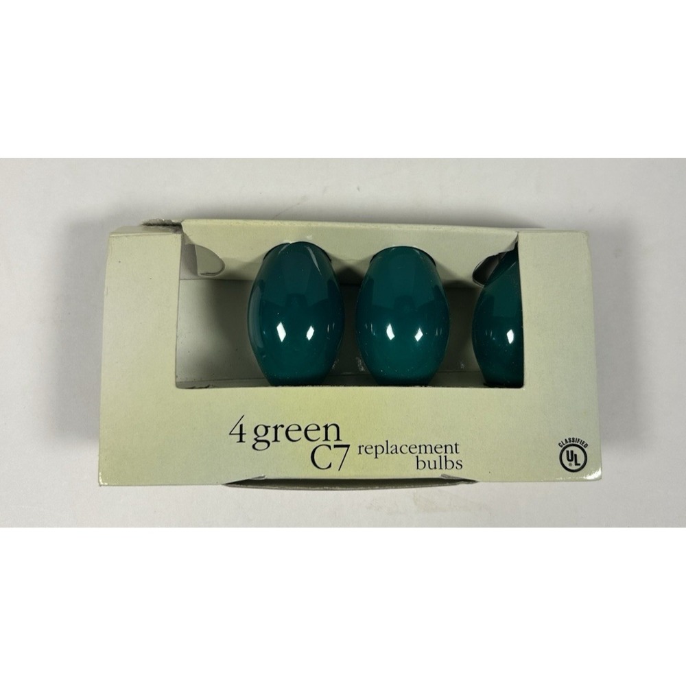 Green C7 Glass Replacement Christmas Light Bulbs 3 Count Incandescent